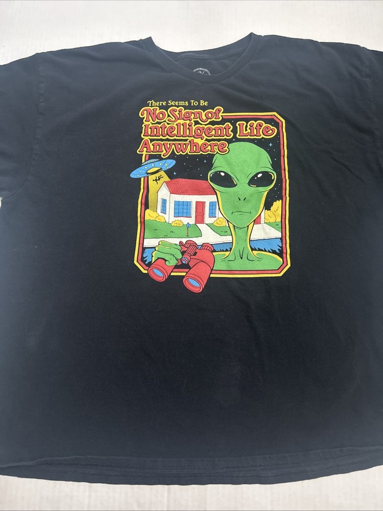 DOM Shirt Adult Black Space Alien Martians Extraterrestrial Humor 2XL