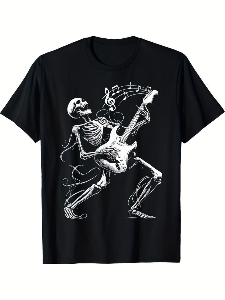 Skeleton Guitarist Graphic T-Shirt
