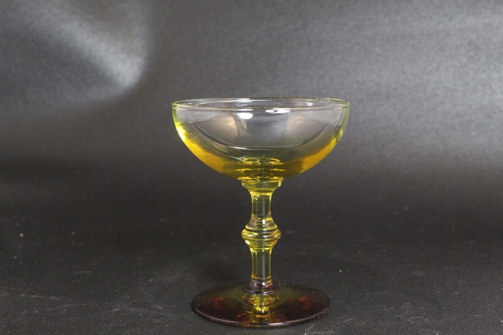 Vintage Mid Century Modern Libbey Forever Ombre Amber Champagne Glass