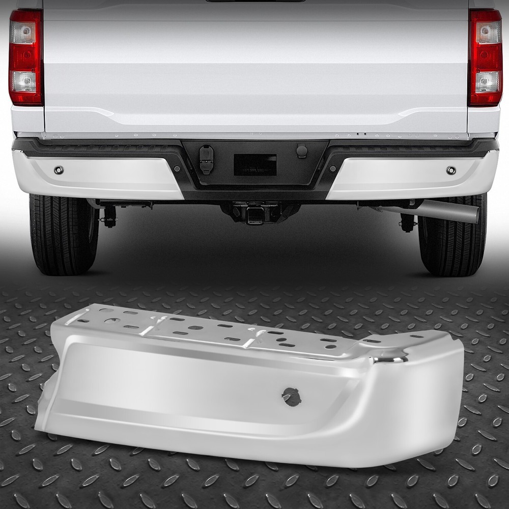Right Passenger Chrome Rear Bumper End Cap For 2021-2024 Ford F150 w/Park Sensor