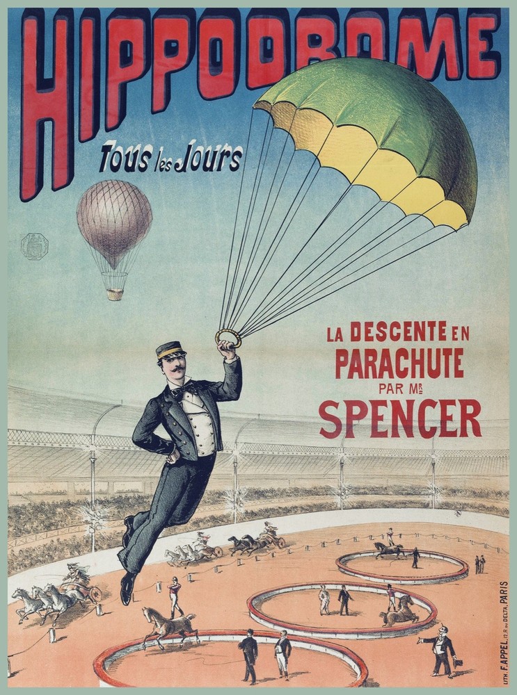 Decoration Poster.Home room art.Interior design.Hippodrome Parachute show.7155