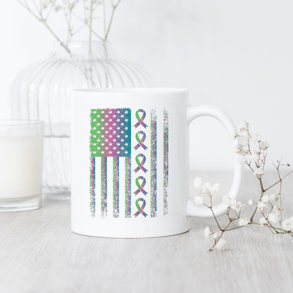 Metastatic Breast Cancer Flag Mug Breast Cancer Mug Breast Cancer Awareness