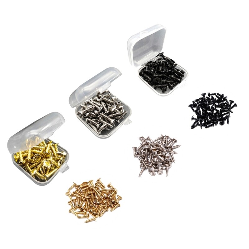 50Pcs Metal Pickguard Screws for Electric Guitar & Bass Replacement