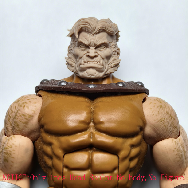 Blank 1/12 Scale Boss Sabretooth Head Sculpt Unpainted Fit 6