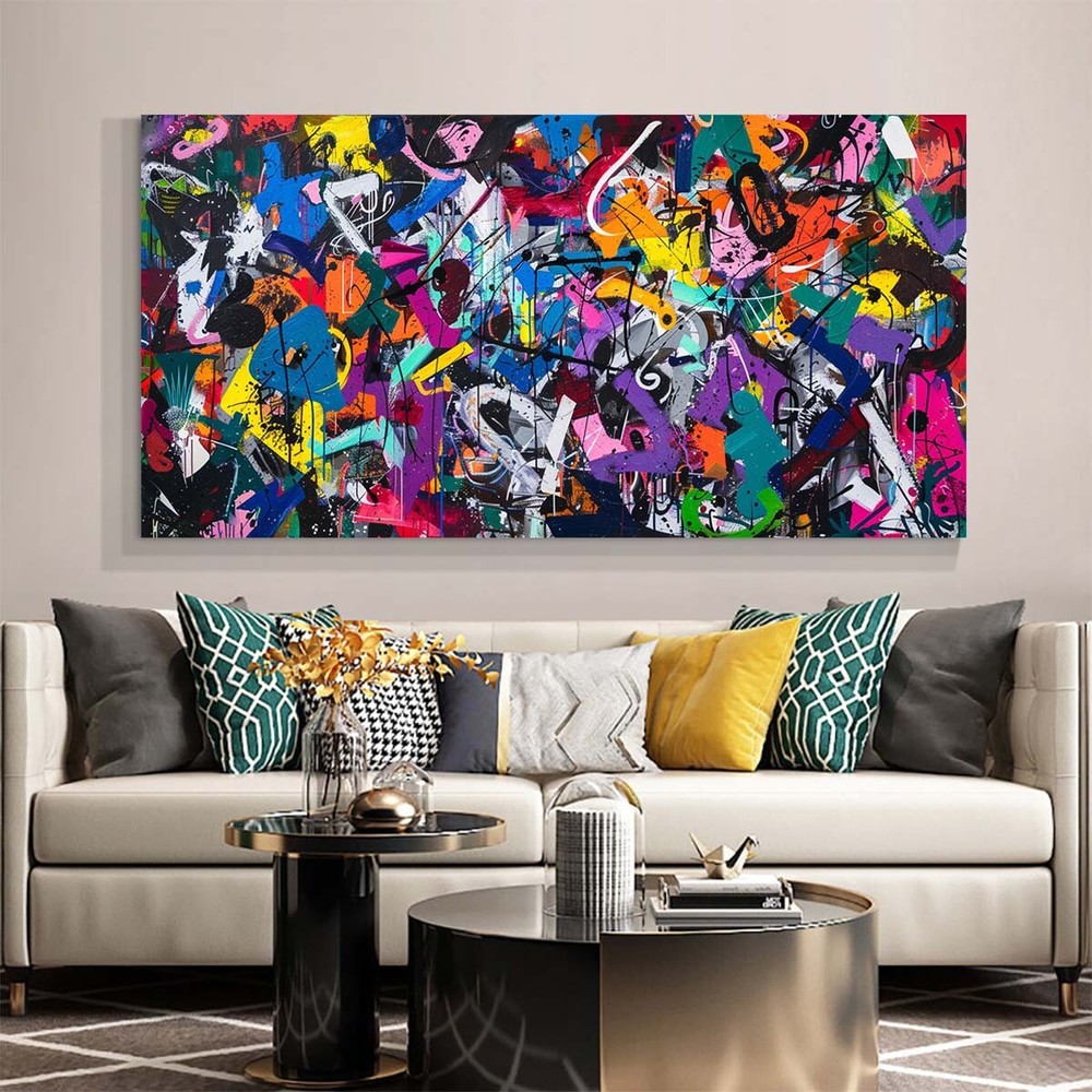 large pink abstract canvas wall art for living room hand painted