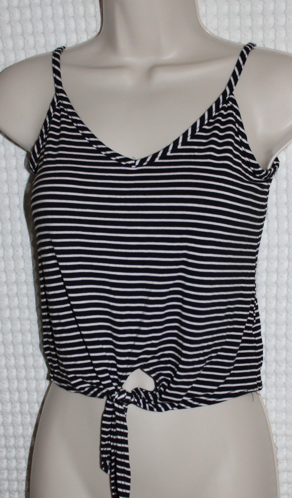 Livi by Olivia Rae*Stripe*Made USA*Stretch Cami Crop Tank  Top Womens Sz XS