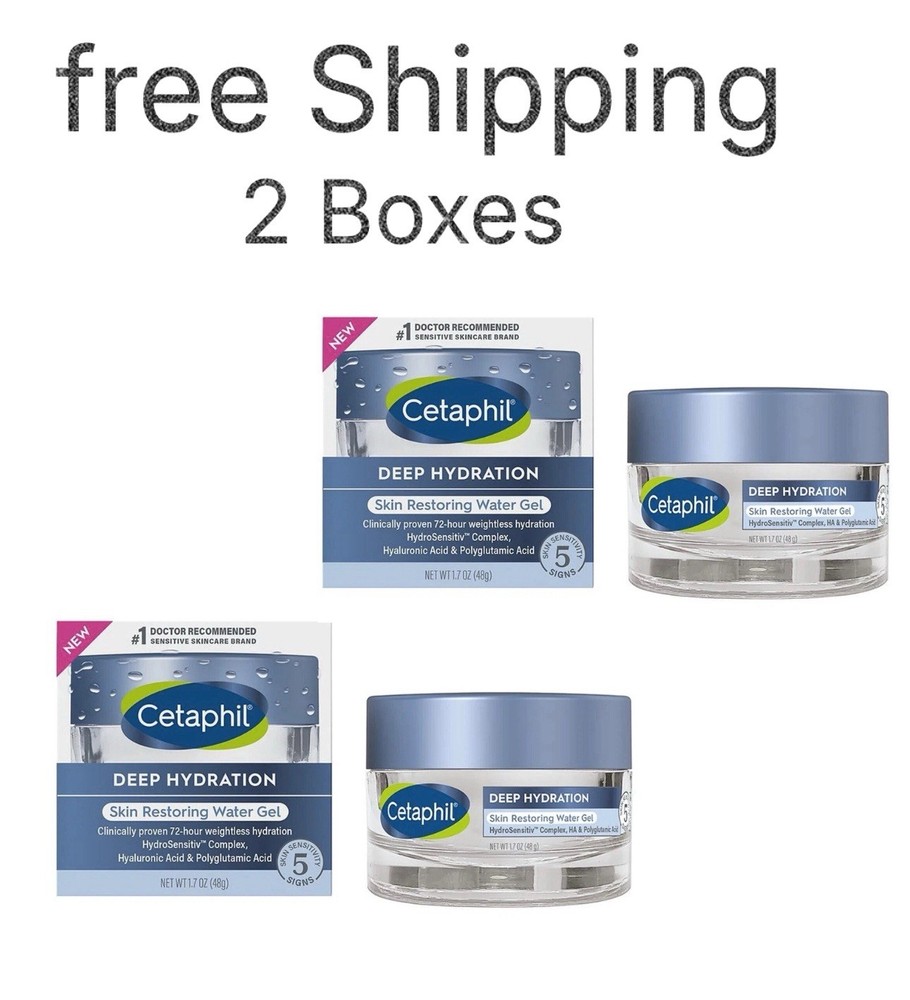 2 Boxes Of Cetaphil Deep Hydration Skin Restoring Water Gel - 1.7oz