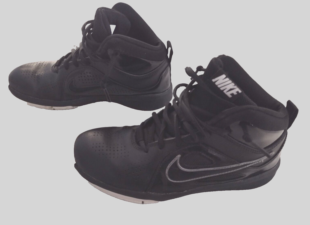 Nike Air Boys Sz 4Y Black High Top Sneakers Basketball Shoes