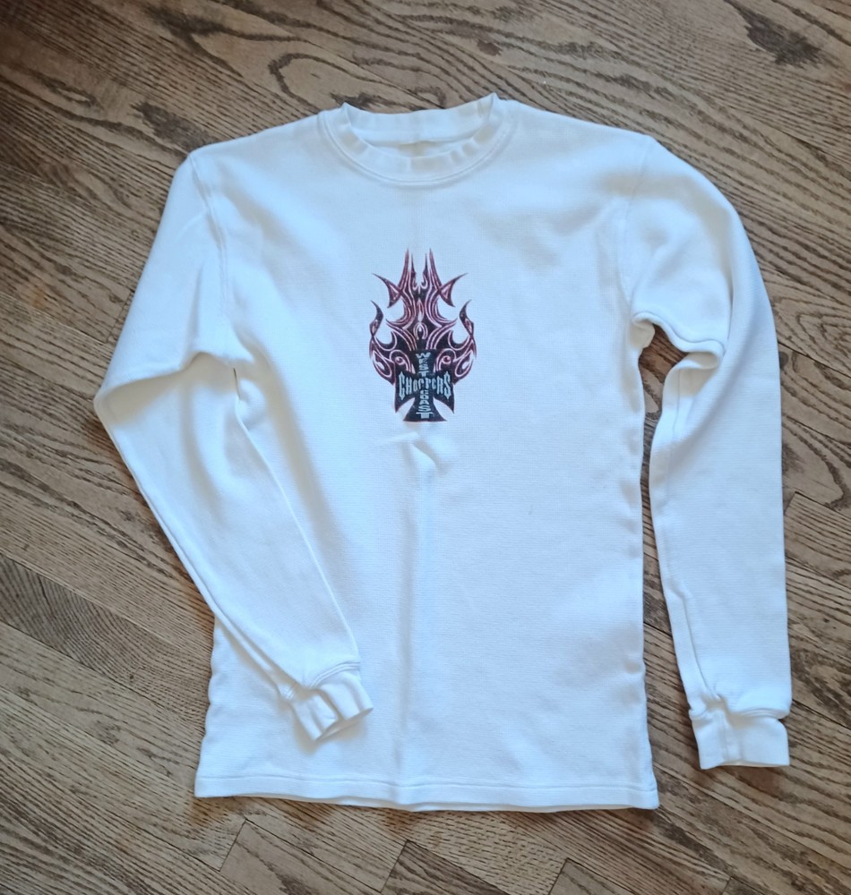Rare 2000'S Vintage West Coast Choppers Biker Long Sleeve Thermal T Shirt Small