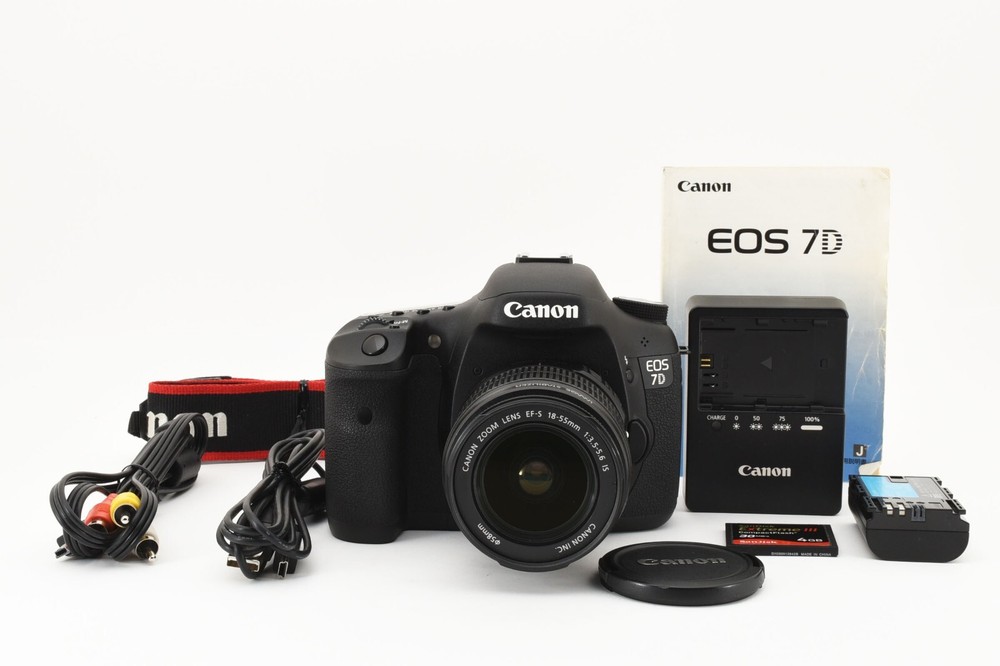 CANON EOS 7D 18MP Digital SLR Camera + EF 18-55mm f/3.5-5.6 IS From JAPAN #1929