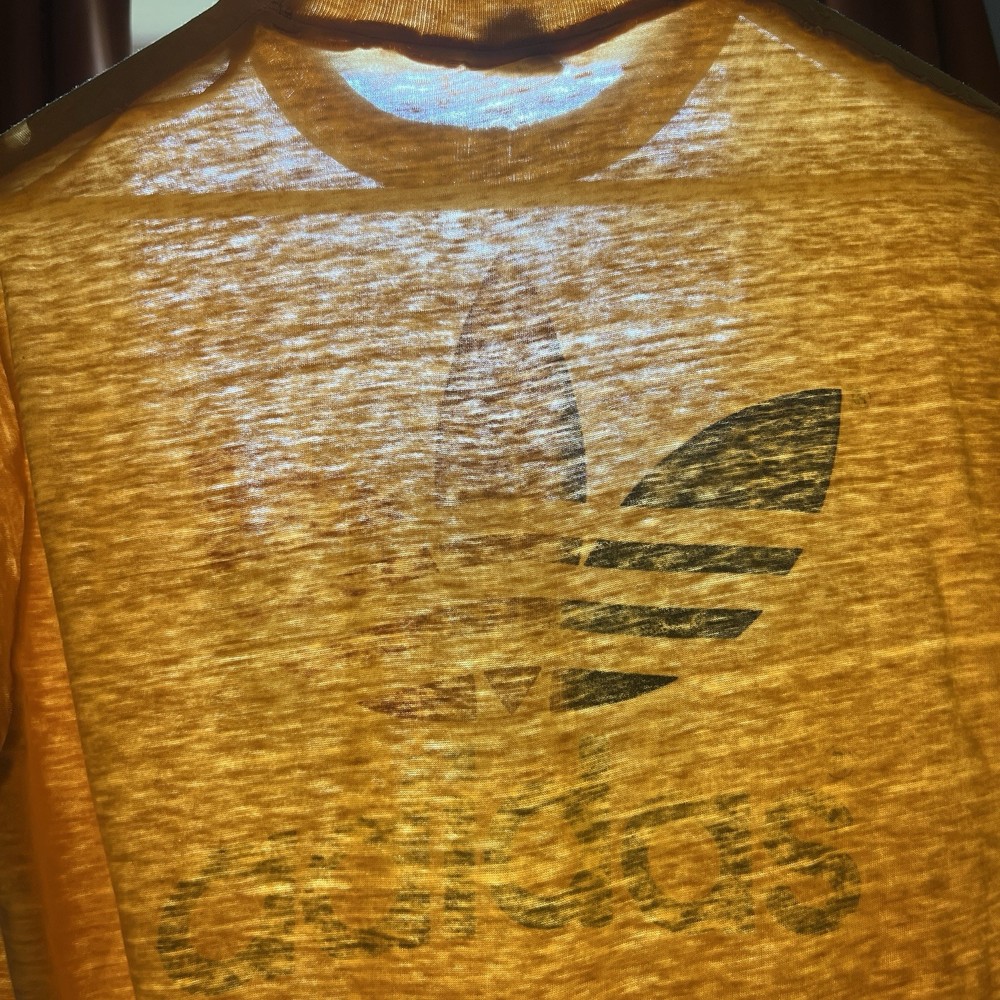 Vintage 1985 Adidas Rainbow Trefoil T-Shirt Marathon Paper Thin Burnout 80s USA