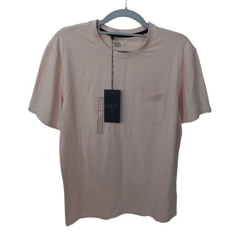 NEW VRST Men's Essential Pocket Tee Light Pink Size S SS Gym Train Run Athletic