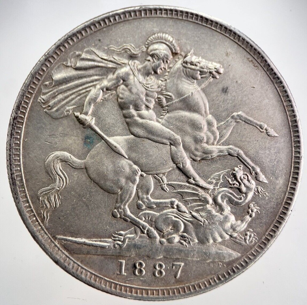 1887 Victoria Crown Silver Coin Ex Mount in Very Fine Grade a2791