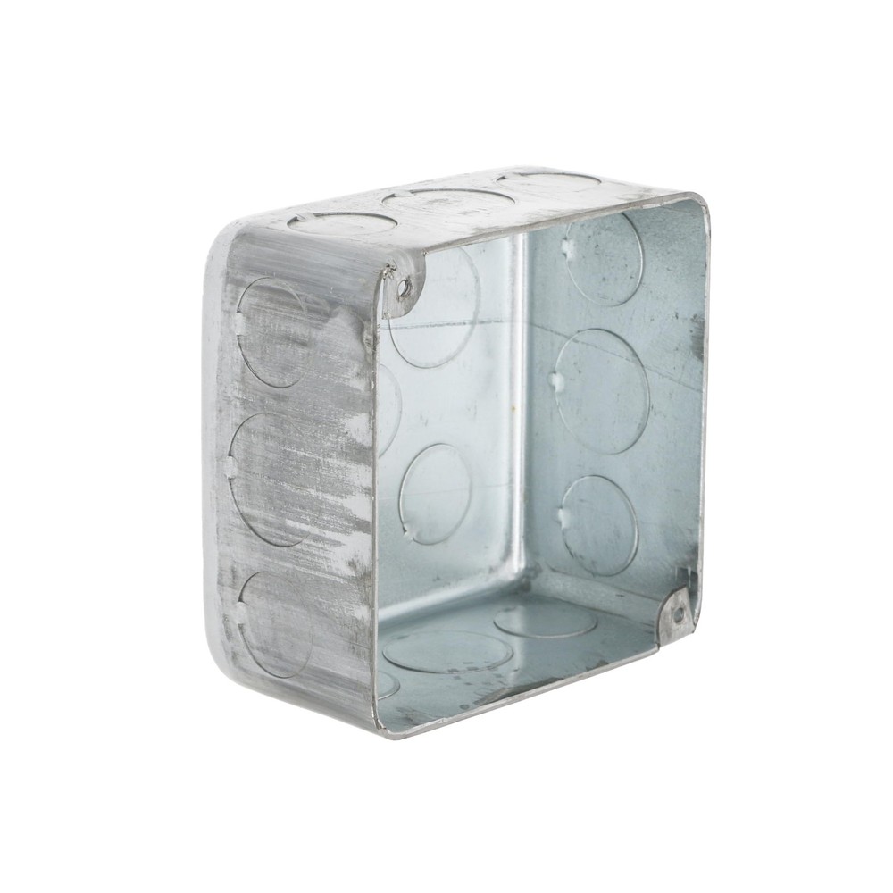 239 4 in. Square Plenum Box, Eleven 1/2 and Five 3/4 in. Knockouts, Drawn, 2-...