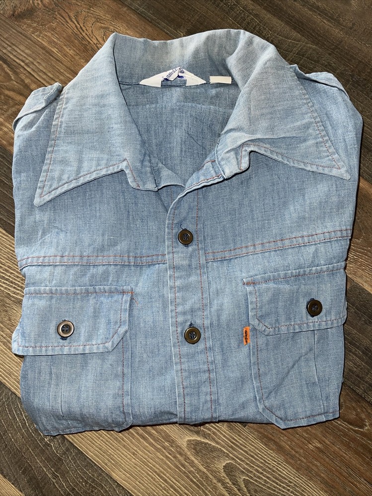 Levi's Panatela Tops Denim Shirt 70's Orange Tab Western Size XL
