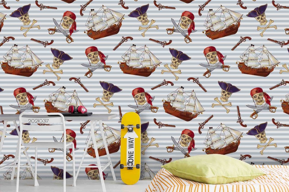 3D Pirate Theme Pattern Wall Murals Wallpaper Murals Wall Sticker