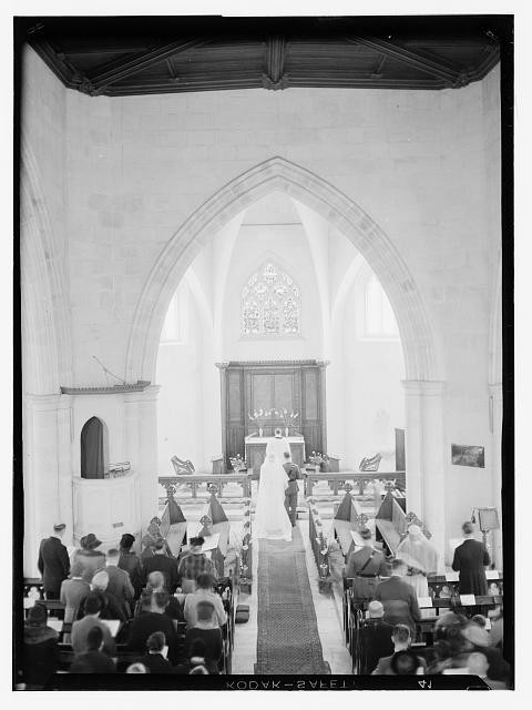 Wedding ceremony in church,Dawkins Anderson wedding,January 1944,Matson Photo,2