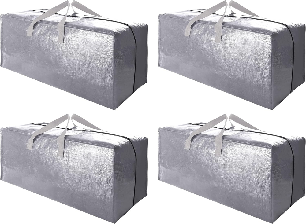 Heavy Duty Family Moving Bags 4-Pack with Backpack Straps - Extra Large & Durable