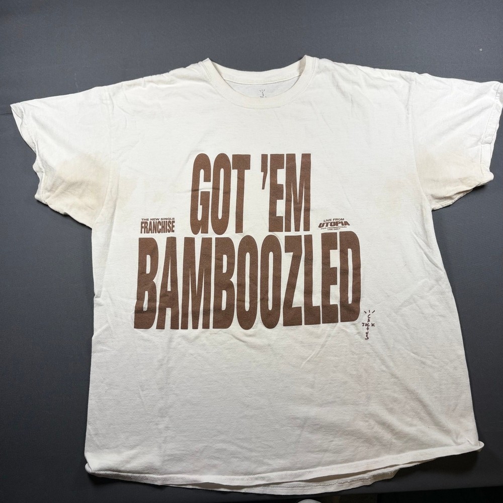 Travis Scott Cactus Jack Franchise Got Em Bamboozled Promo T-Shirt White OS L XL