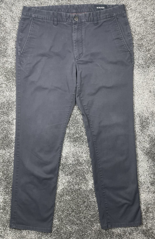 Bonobos Men's Slim Fit Chino Pants 36x30 Gray Casual Dress Work Cotton