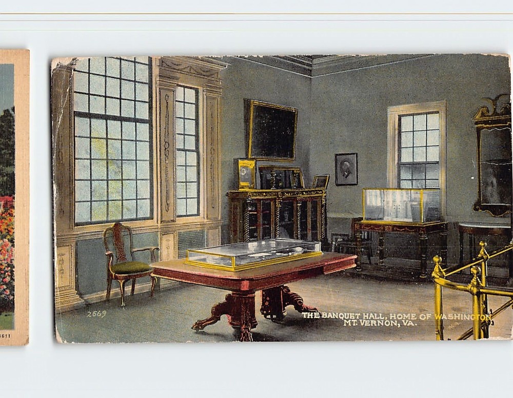 Postcard The Banquet Hall Home of Washington Mt. Vernon Virginia USA