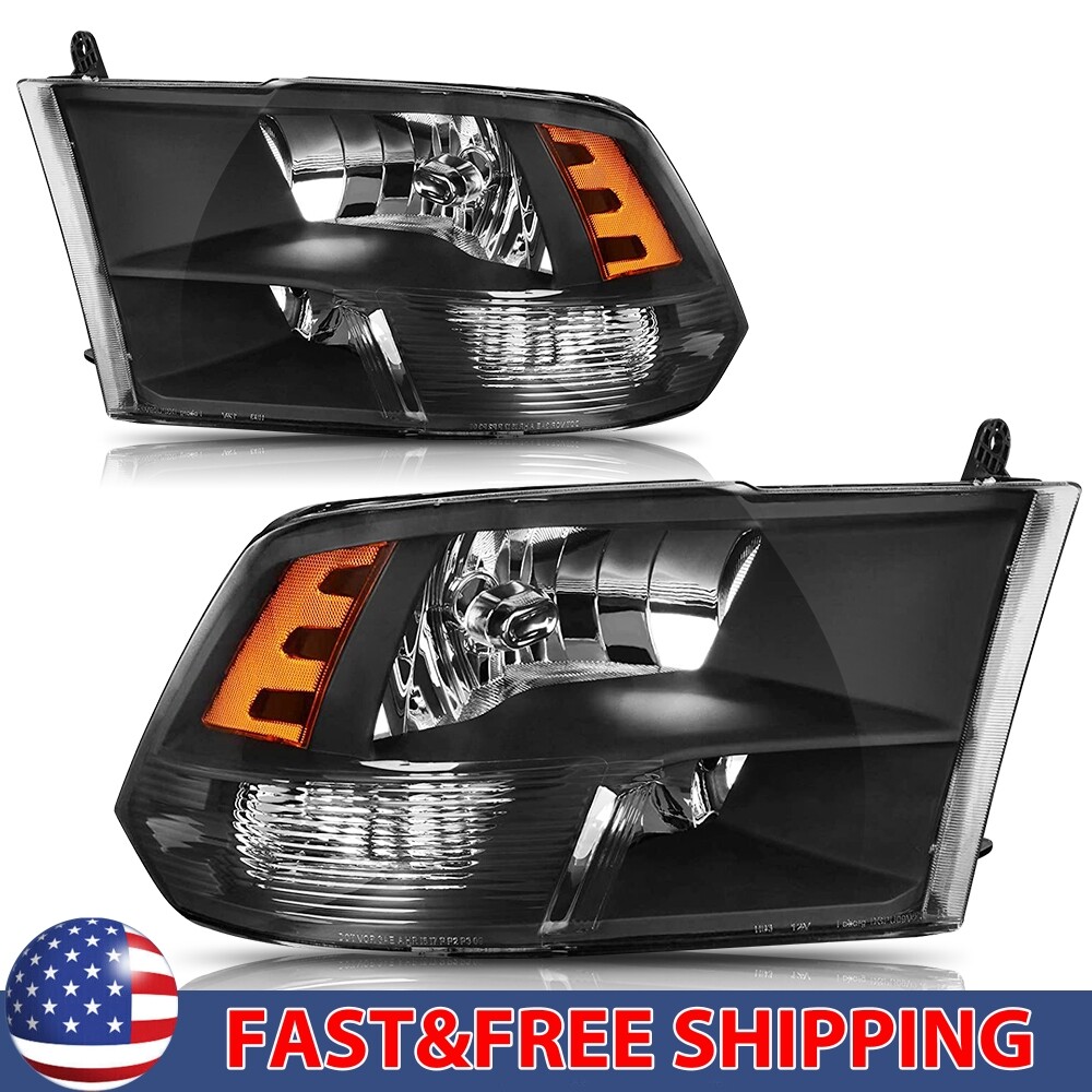 Fit For 2009-2018 Dodge Ram 1500 2500 3500 LED Headlights Assembly Black