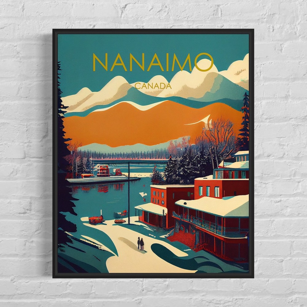 Nanaimo Canada Retro Art Print Nanaimo Wall Art Illustration Nanaimo Vintage