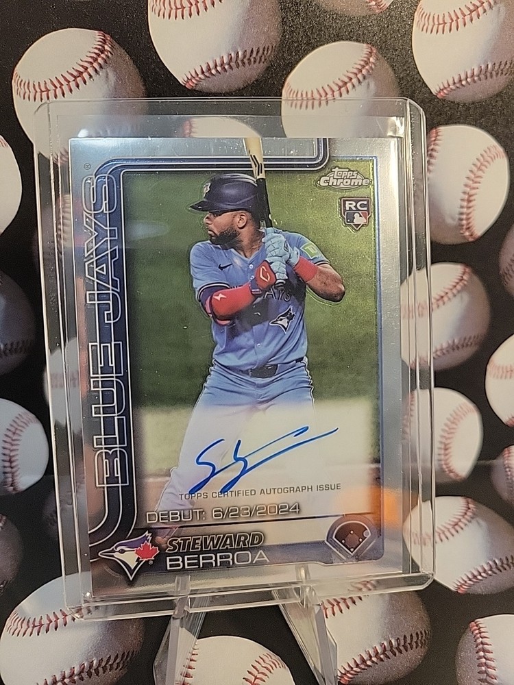 2025 Topps Chrome Update Steward Berroa Rookie AUto #CRDA-SB - Blue Jays