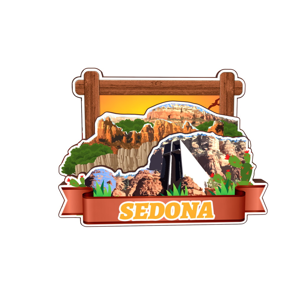 Sedona Arizona USA Refrigerator magnet 3D travel souvenirs wood craft