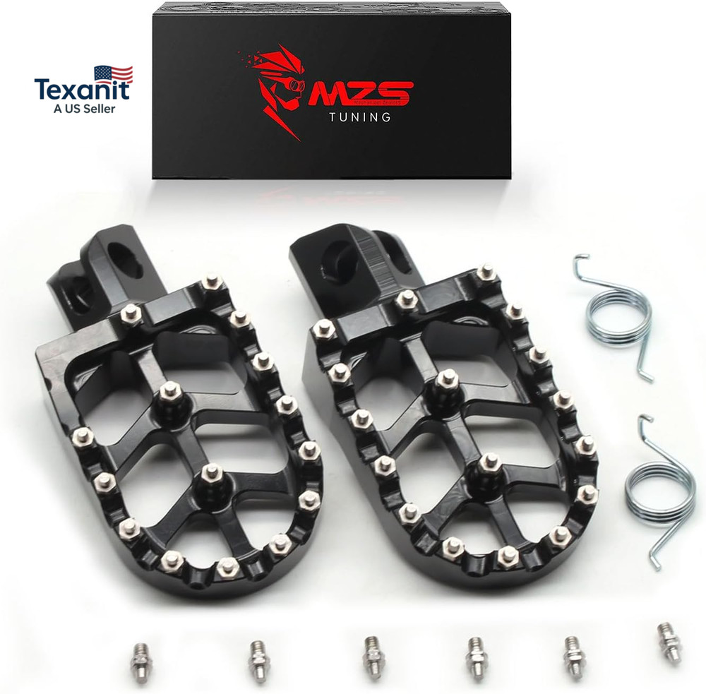 Motorcycle Foot Pegs Compatible with Z125 Pro 2017-2024, CNC Front Footpeg MX Fo