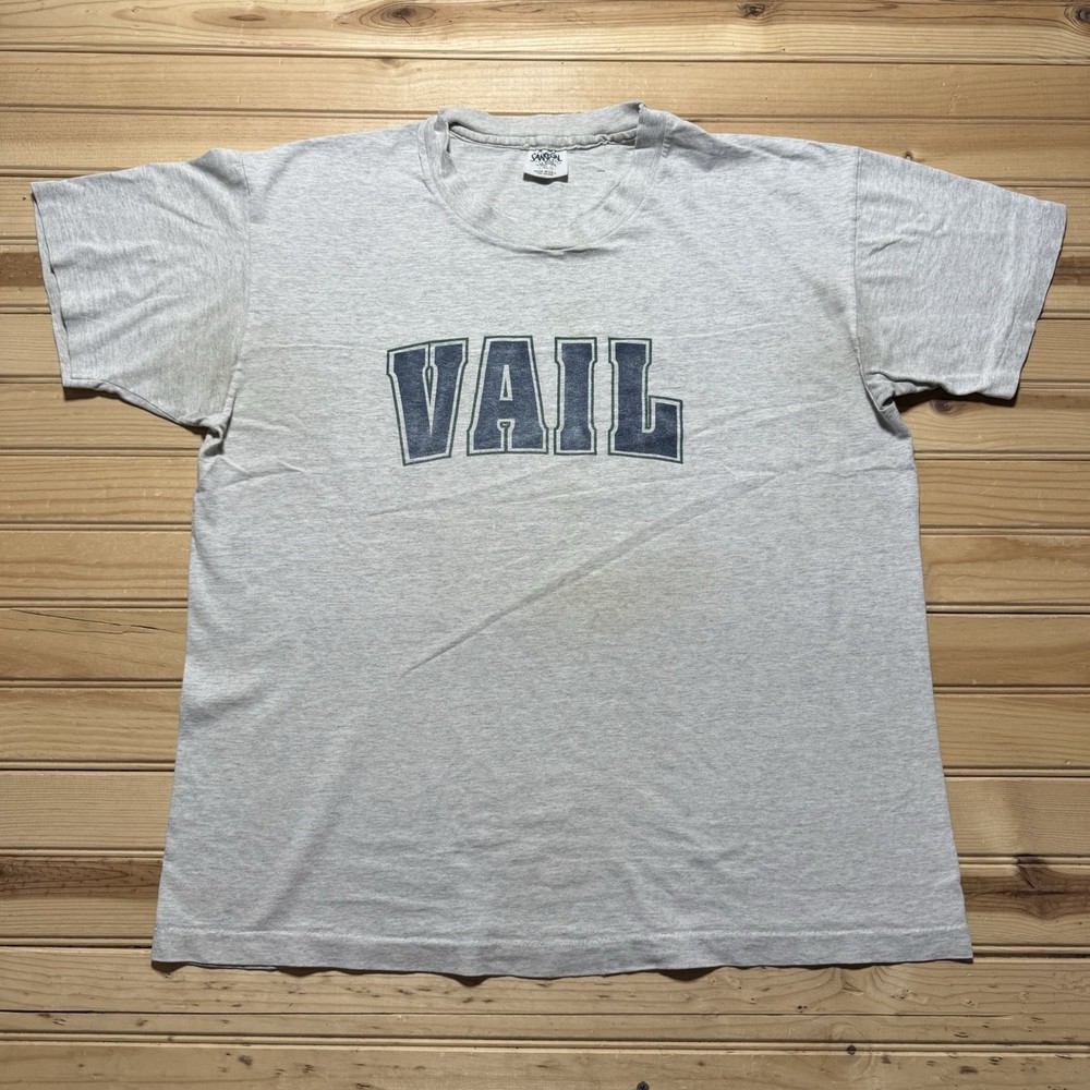 Vintage 90s Vail Colorado Faded Distressed Single Stitch Shirt Size XL