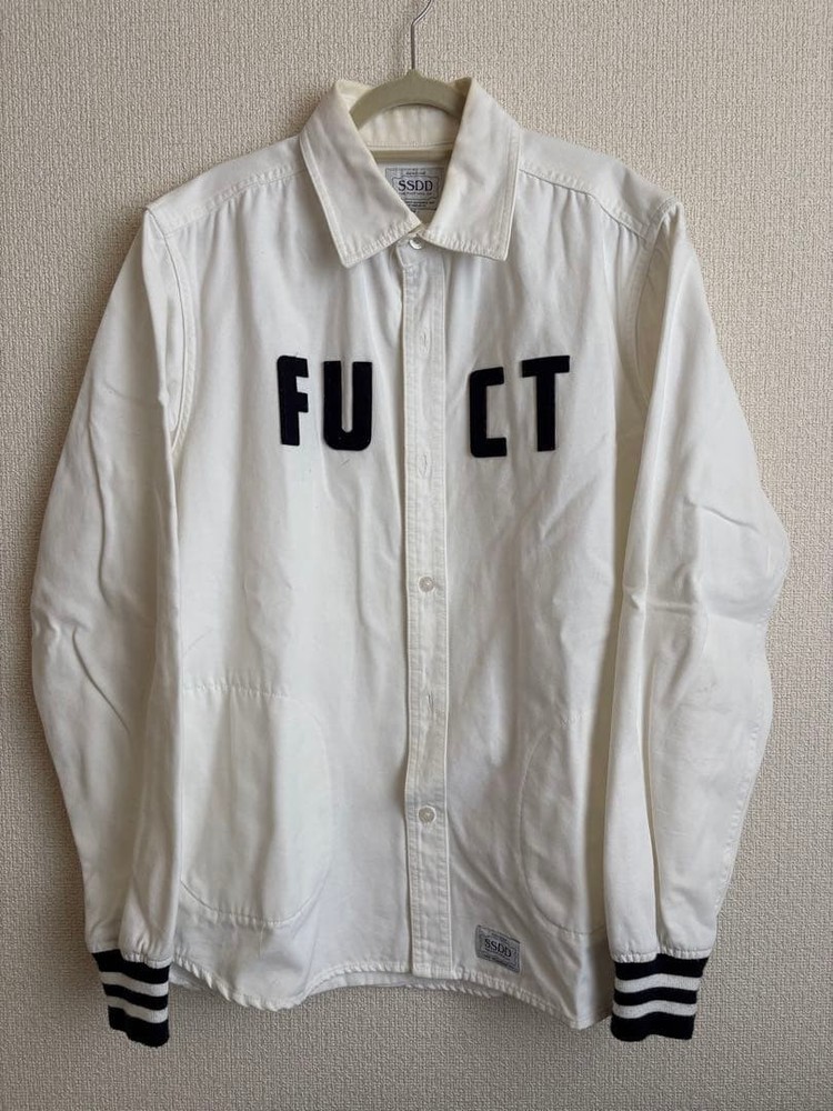 FUCT SSDD White Varsity Long Sleeve Shirt Size M