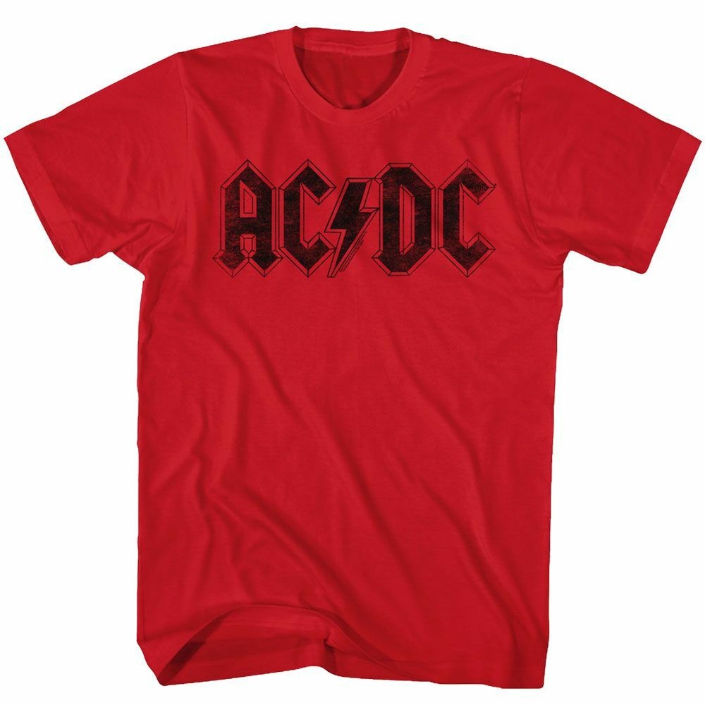 AC/DC Logo Red Rock and Roll Music Band T-Shirt
