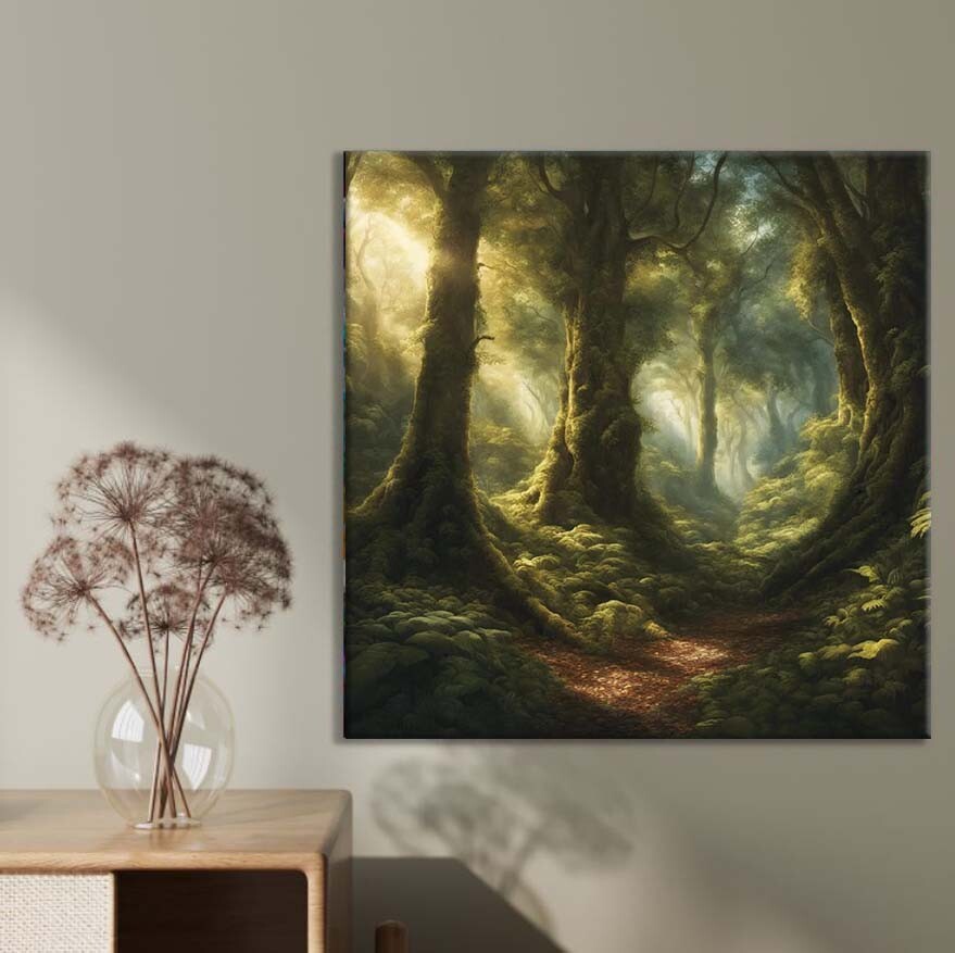Greenish Forest & Rays Limited Edition High Quality Home Decor Australian Made