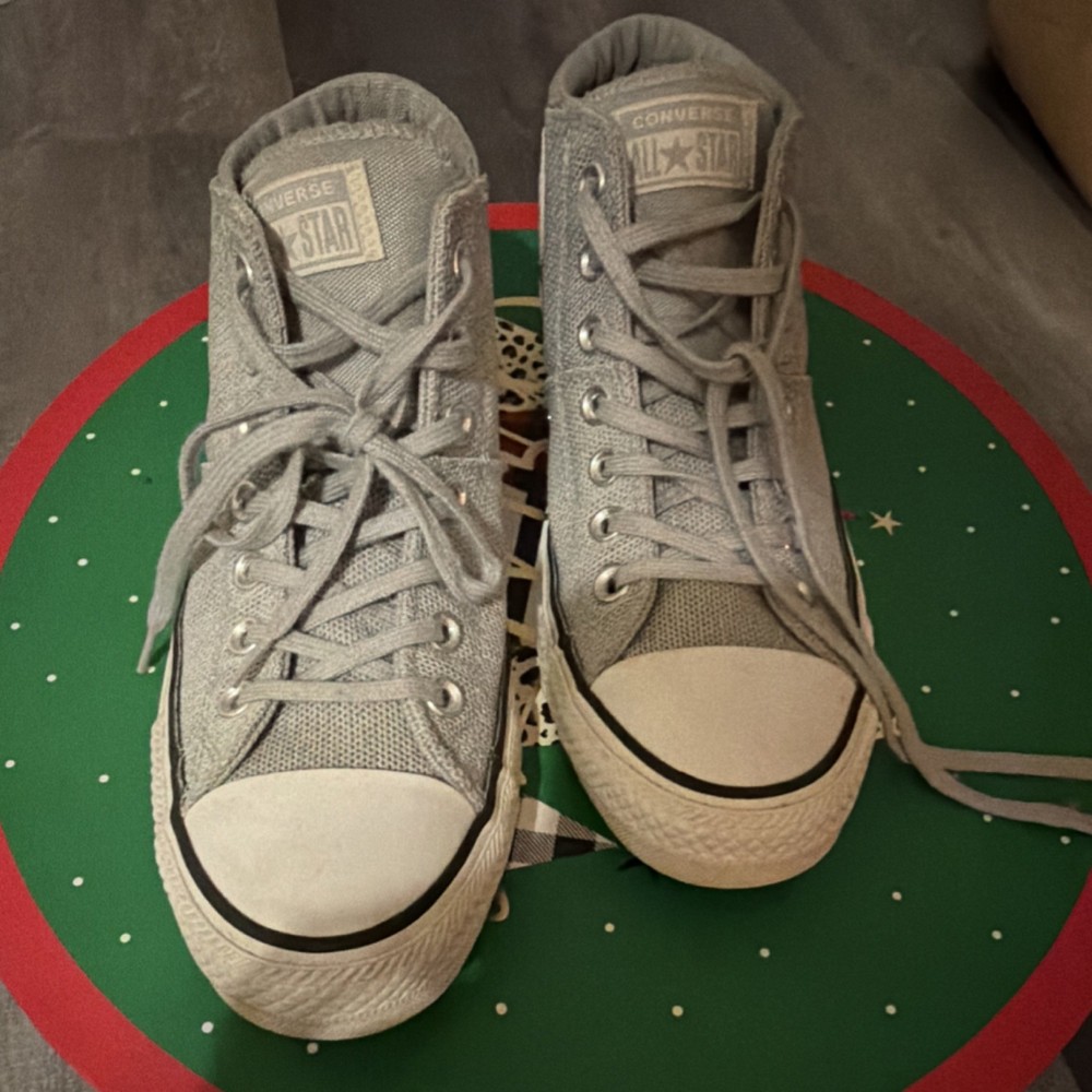 Converse All Star Gray White Men's Lace Up Casual Sneakers US Size 9 Textile