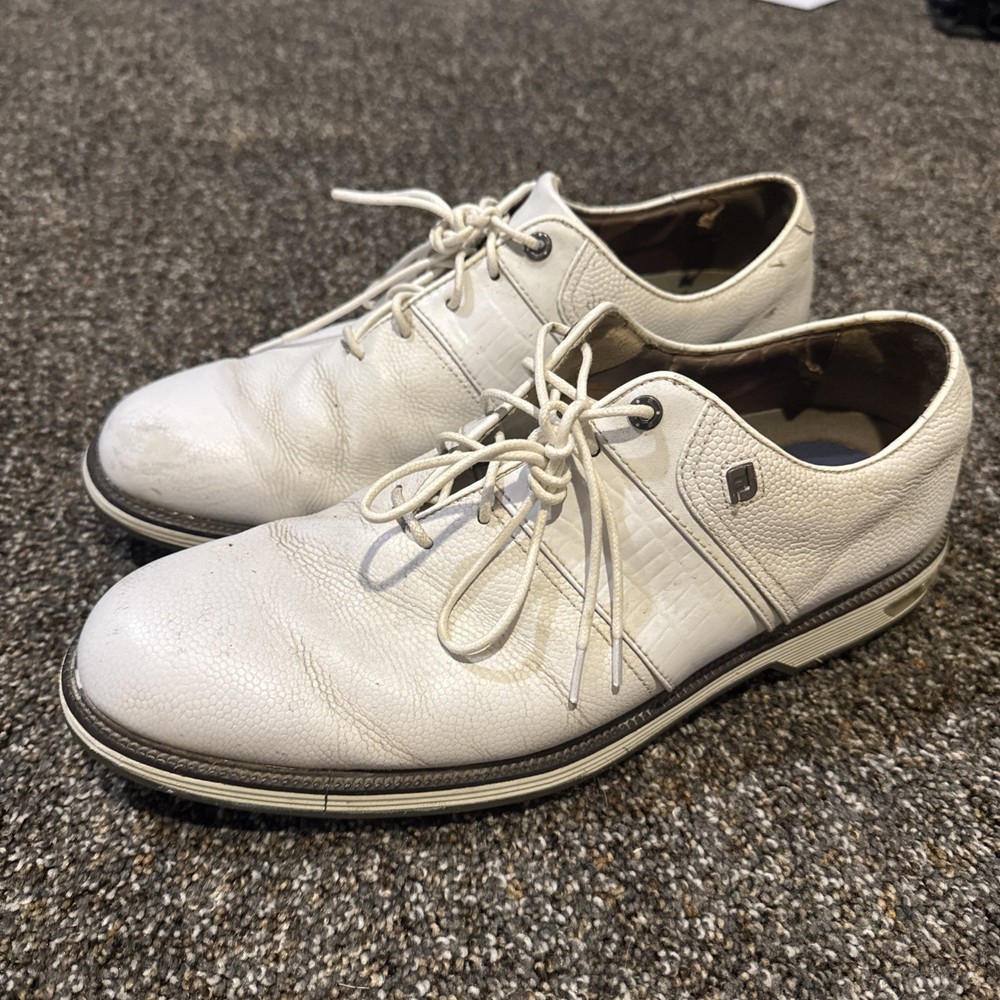 FootJoy Dryjoys Premiere Series Packard Golf Shoes White 12 M,