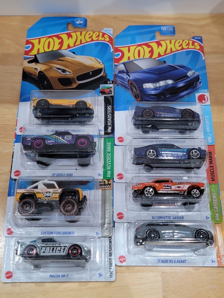 Hot Wheels Dollar General Exclusive Lot Of 8 Audi Chevy Mazda Acura Jaguar Ford