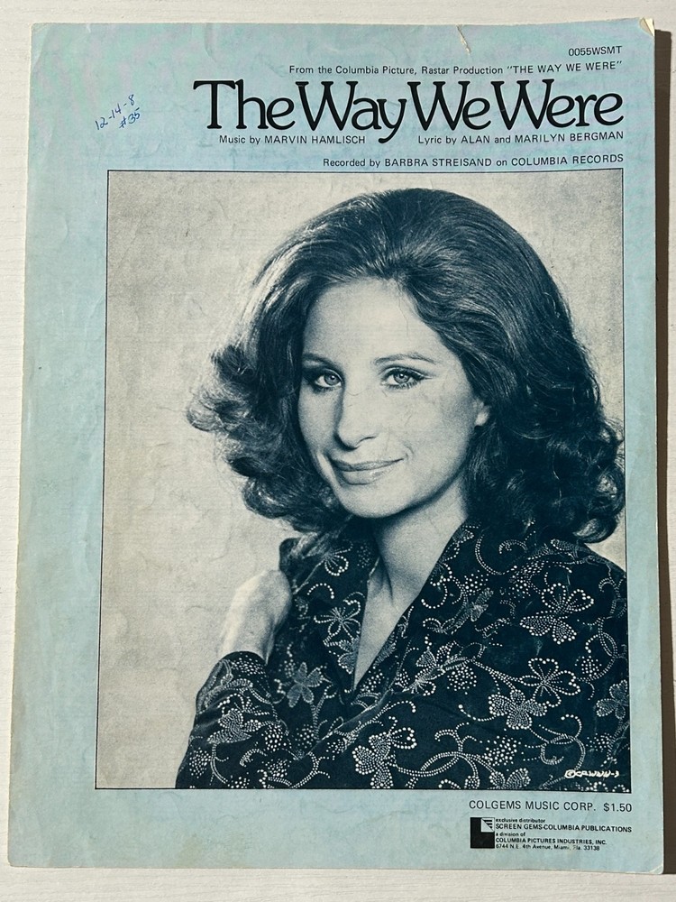 barbara streisand the way we were sheet music