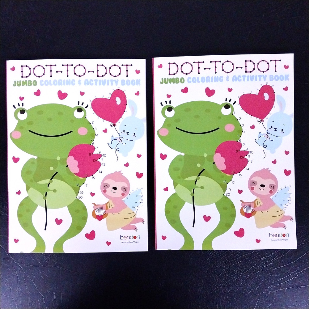Lot of 2 Dot to Dot Jumbo Coloring & Activity Books Valentine's Day Love Themed