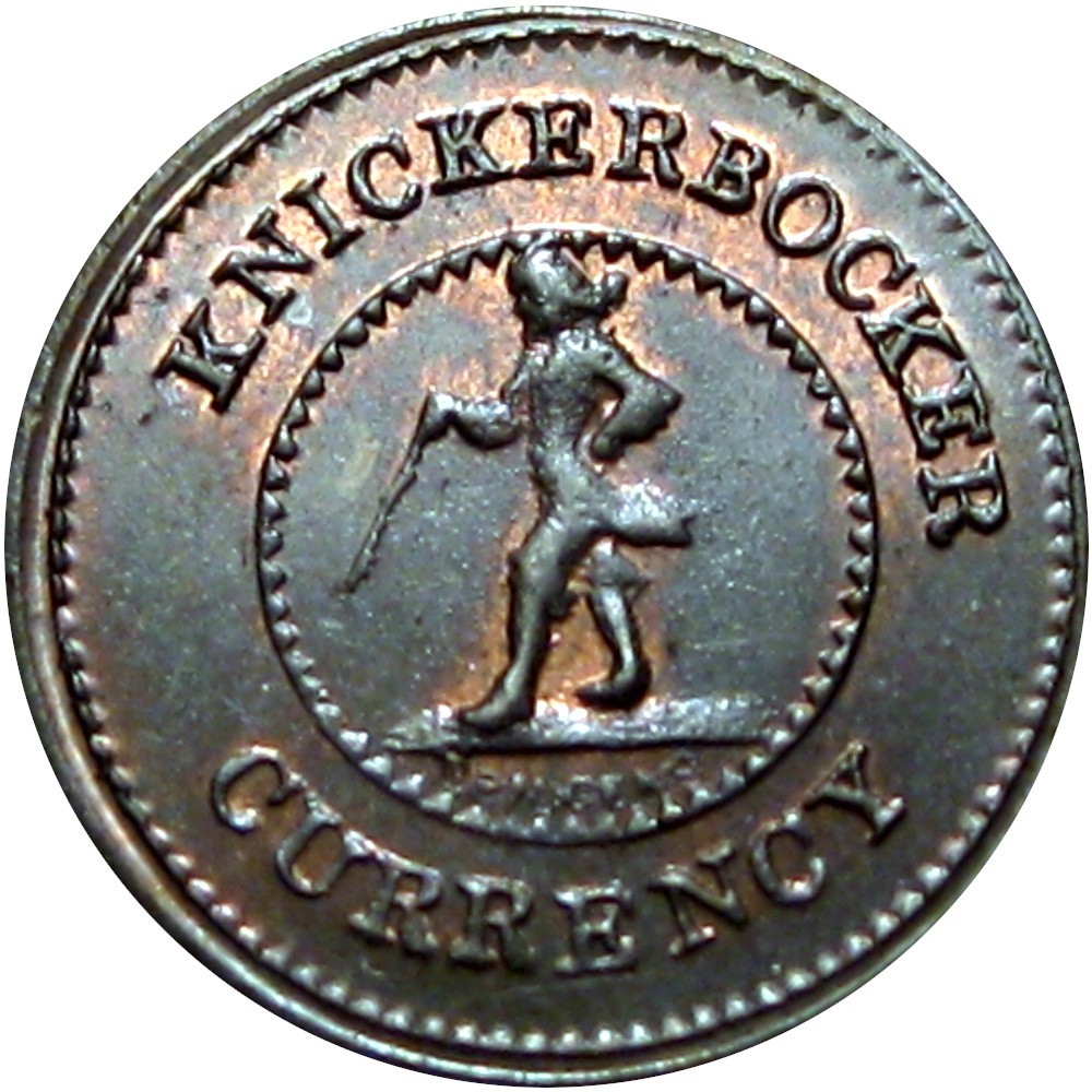 1863 Knickerbocker Currency For Public Accomodation Patriotic Civil War Token-image