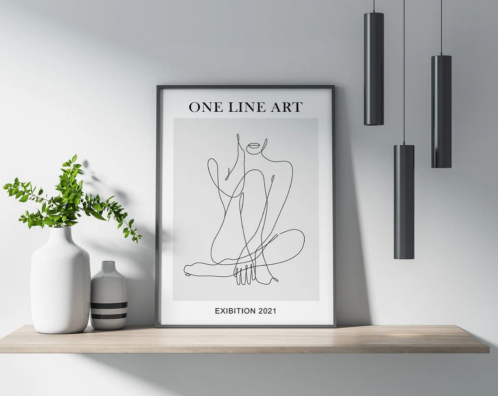 One Line Art Female Body Poster Premium Quality Choose your Size