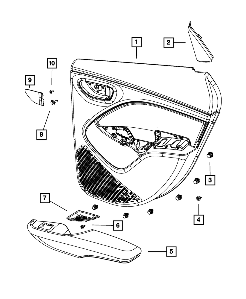 Genuine Mopar Rear Door Trim Panel Left 5MY651BMAC