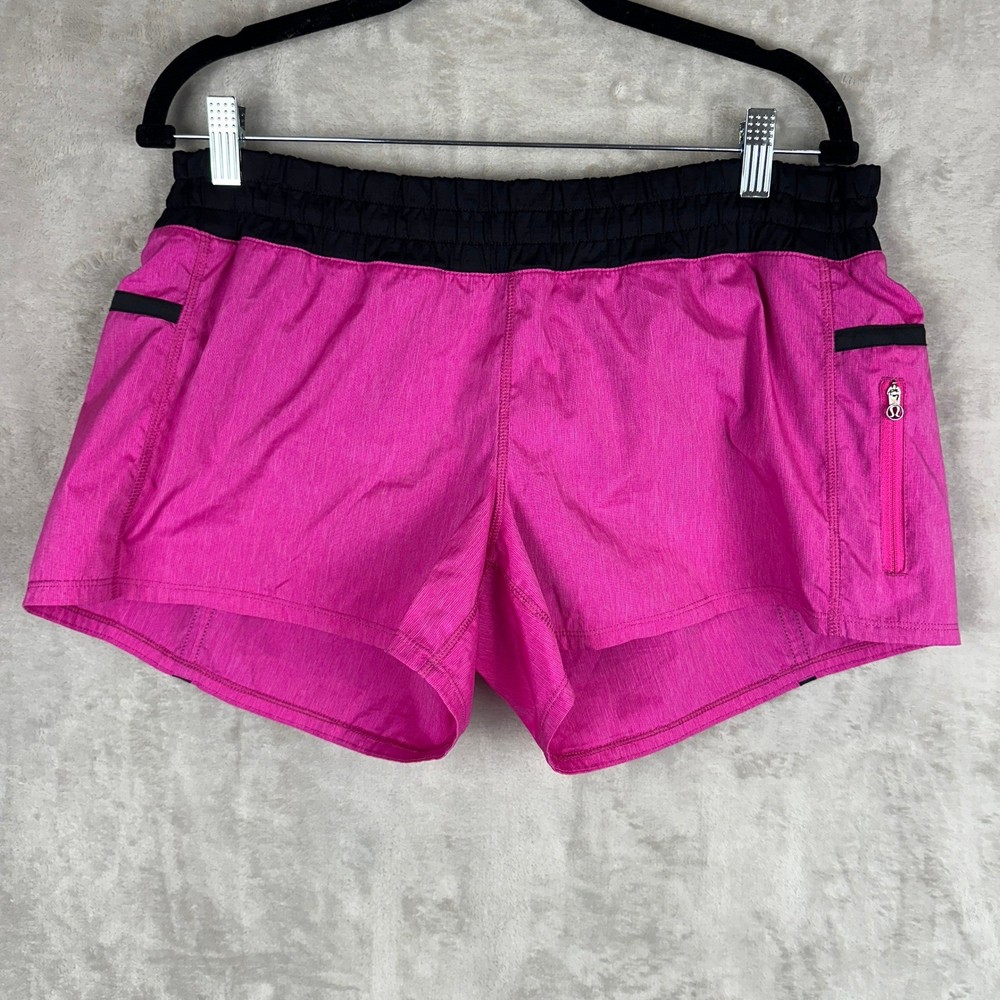 Lululemon Run Times Pink Heathered Athletic Running Shorts Size 12