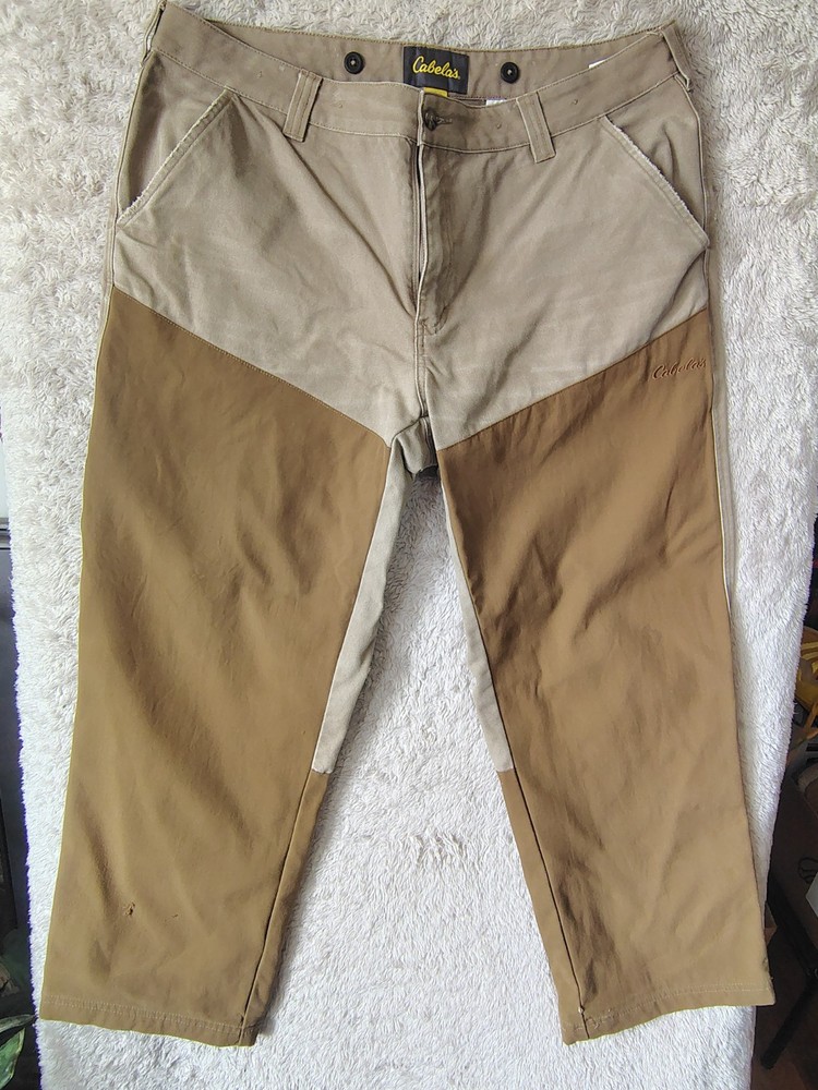 Cabelas Brush Guard Pants Men 32x30 Brown Hunting Upland Briar Canvas Reinforced