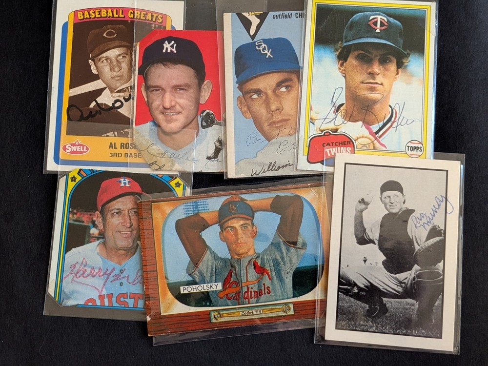 Baseball Lot of (7) Signed Cards - MLB - Autographed - Damaged