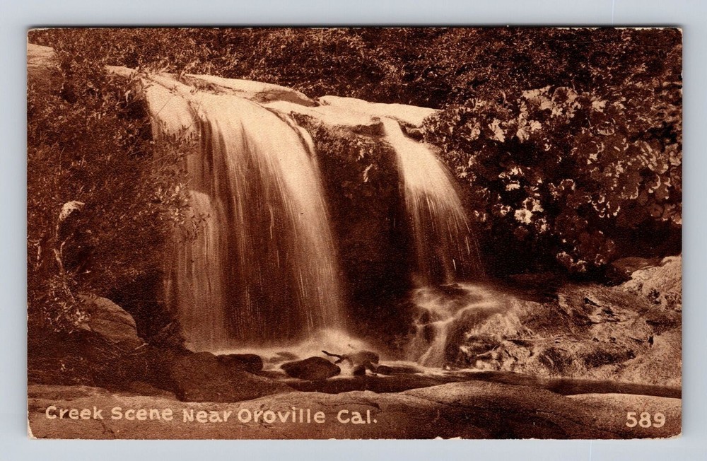 Oroville CA-California, Creek Scene, Antique, Vintage Souvenir Postcard