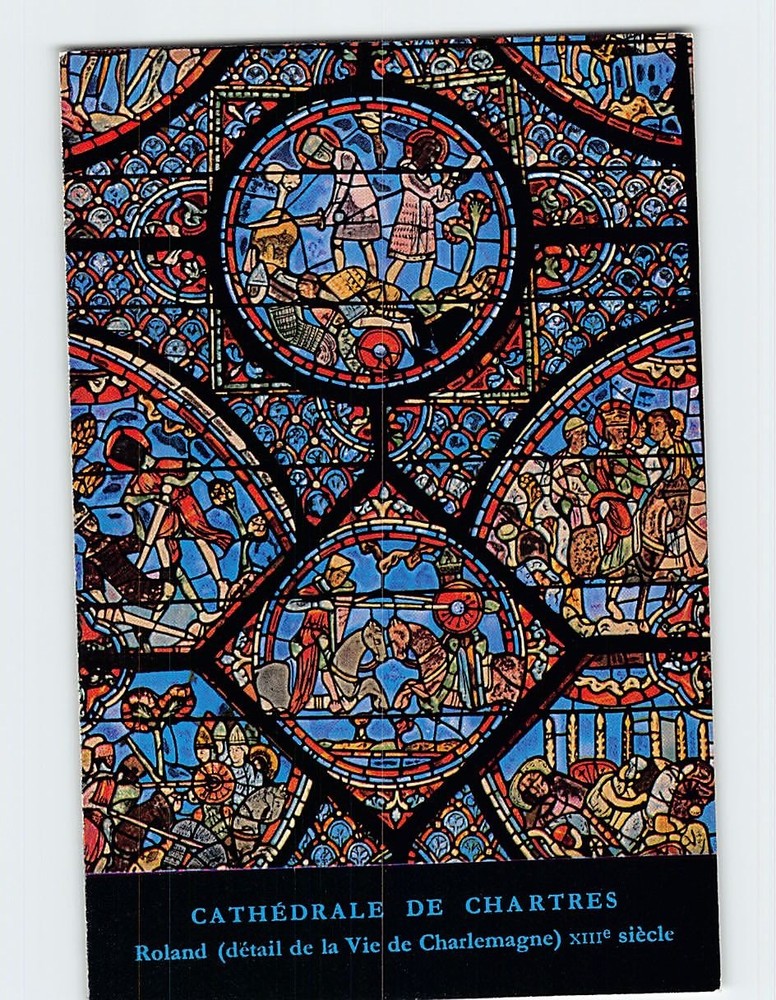 Postcard Stained-Glass Windows of Chartres Cathedral in France