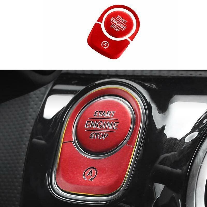 Red Aluminum Start Button Ignition Switch 2019-2023 For Benz A-Class Cover Trim