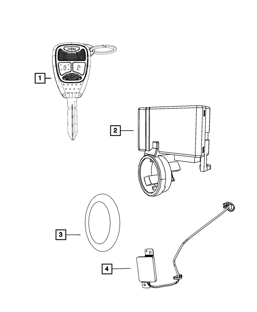 Genuine Mopar Blank With Transmitter Key 68273344AB