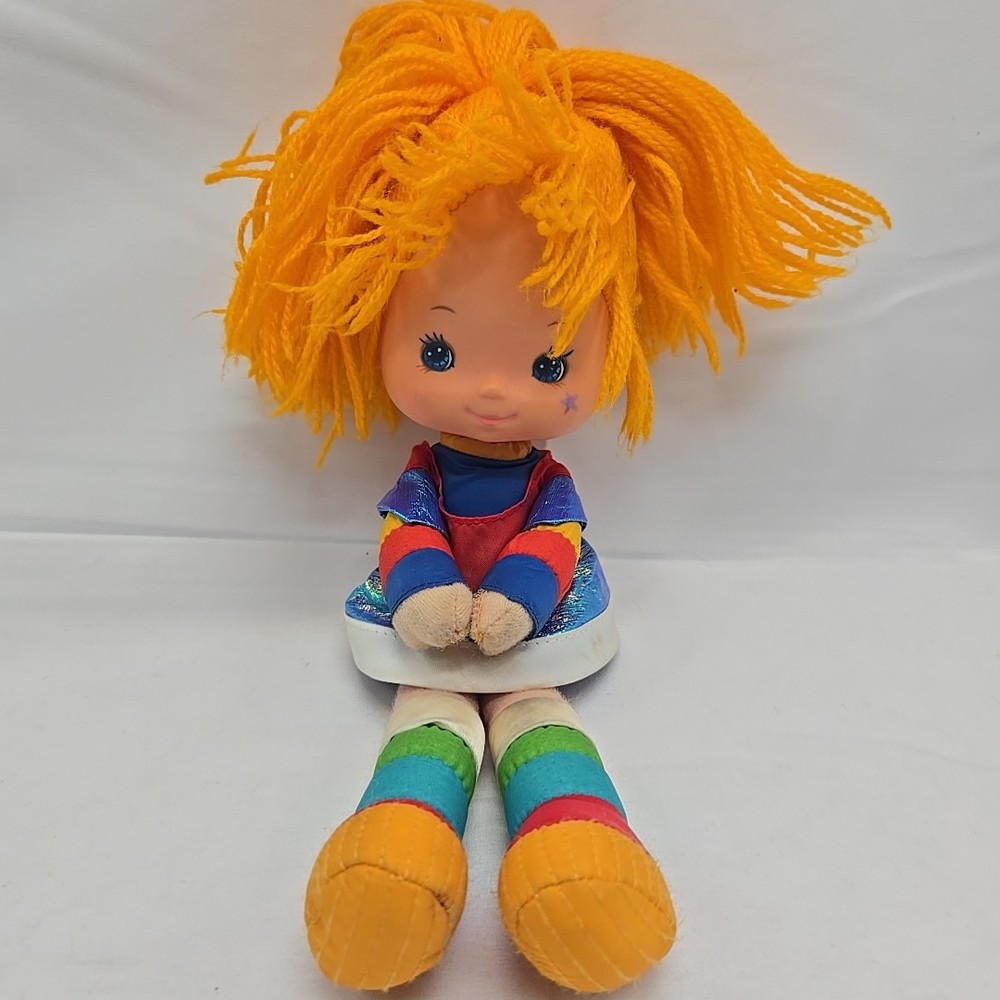 Rainbow Brite 10” Doll w/ Dress 1983 Vintage Hallmark Plush Mattel Yarn Hair Toy
